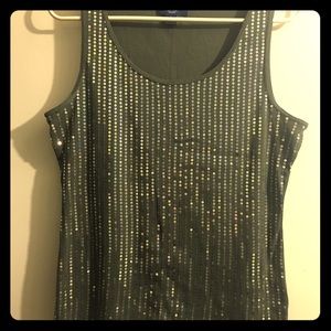 SOLD Chaps Women’s Decorative Green Sequin Tank LG